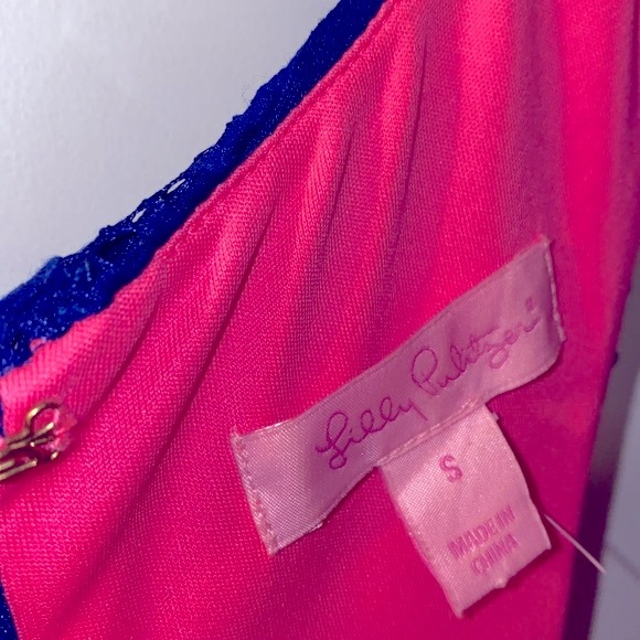Lilly Pulitzer dress size small layered and hot pink and blue - Picture 2 of 5